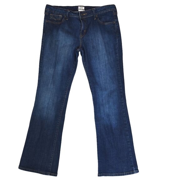 Levi’s 545 Low Boot Cut Jeans Size 14 Dark Wash Y2K Flare Denim 2000s Cowgirl - Picture 1 of 11